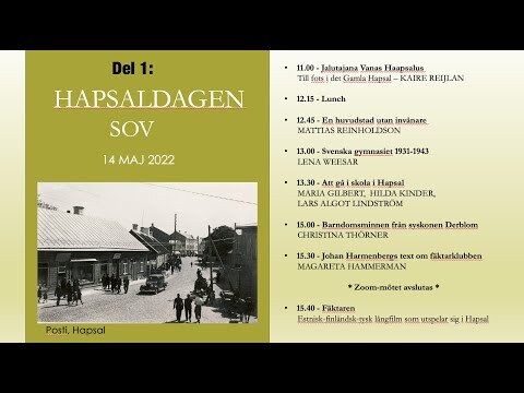 Seminarium: En dag om staden Hapsal